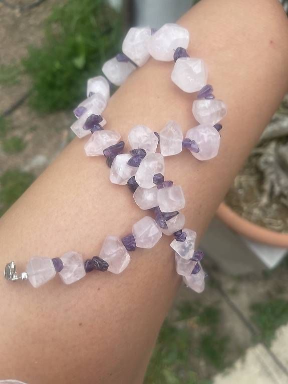 Catenine: Rosenquarz & Amethyst Kette – Usato da Rümlang venduto da ane_y72d 4
