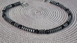 Bracciale agata nera e ematite  20cm nuovo