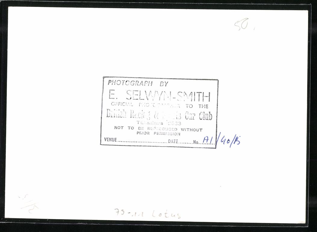 Fotografie &  Plakate: Fotografie E. Selwyn-Smith, Auto Lotus R – Gebraucht aus Berlin von bartko-reher 1