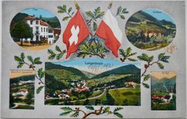 Postkarte 1921, Langenbruck Baselland, gelaufen