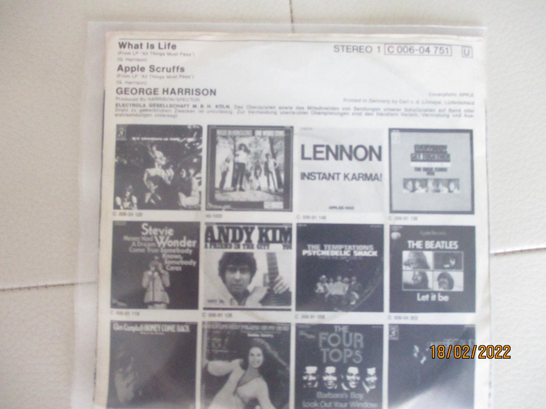 Vinyles: George Harrison – What Is Life / Apple Scruffs – D'occasion à Liestal par Disc-Point 1