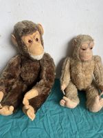 2xStoffaffen alt Plüschtier Vintage Deko Sammlung