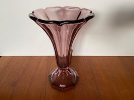 SCHÖNE  ART-DÉCO - TULIPE - GLAS VASE - LILA