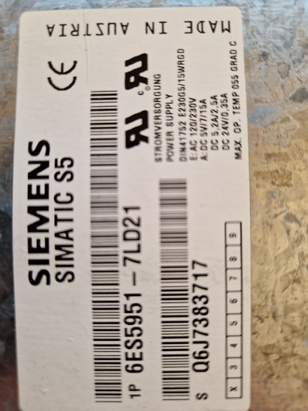 Siemens Componenti elettronici: Siemens SIMATIC S5 Stromversorgung 6ES5951-7LD21 – Usato da Bassersdorf venduto da Baerwid 2