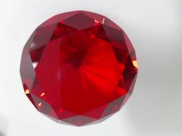 Glas Diamant rot 8 cm Neu