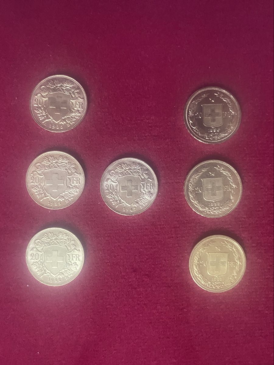 Tutti le monete: 7 vreneli de 20 francs  – Usato da Corseaux venduto da Popcorn123