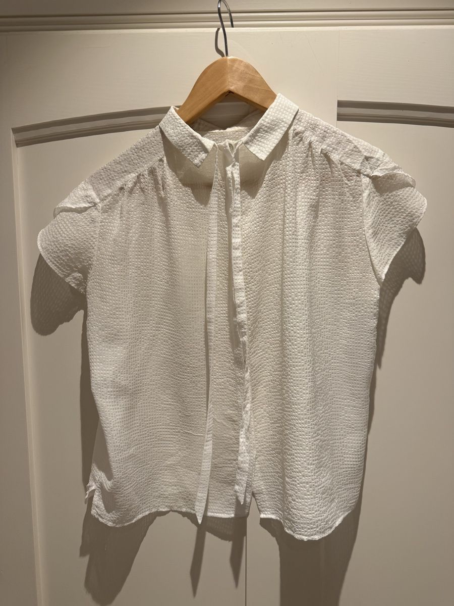Zara Camicette: Zara Basic White Shirt, size S, short sleeve - Summer! – Usato da Zürich venduto da floridiablanca 1