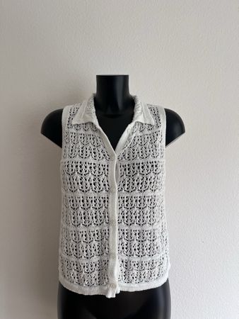 Strickweste Weiss Gr S