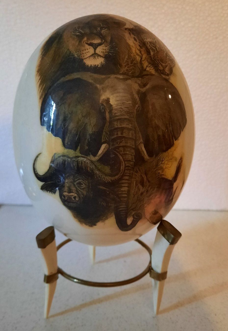 Sculture & Statue: Superbe œuf d'autruche – Usato da Clarens venduto da lucdubois