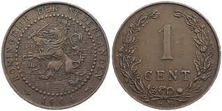 Alle Münzen: 1 Cent Niederlande Holland 1906 – Gebraucht aus Kriens von TSCH1