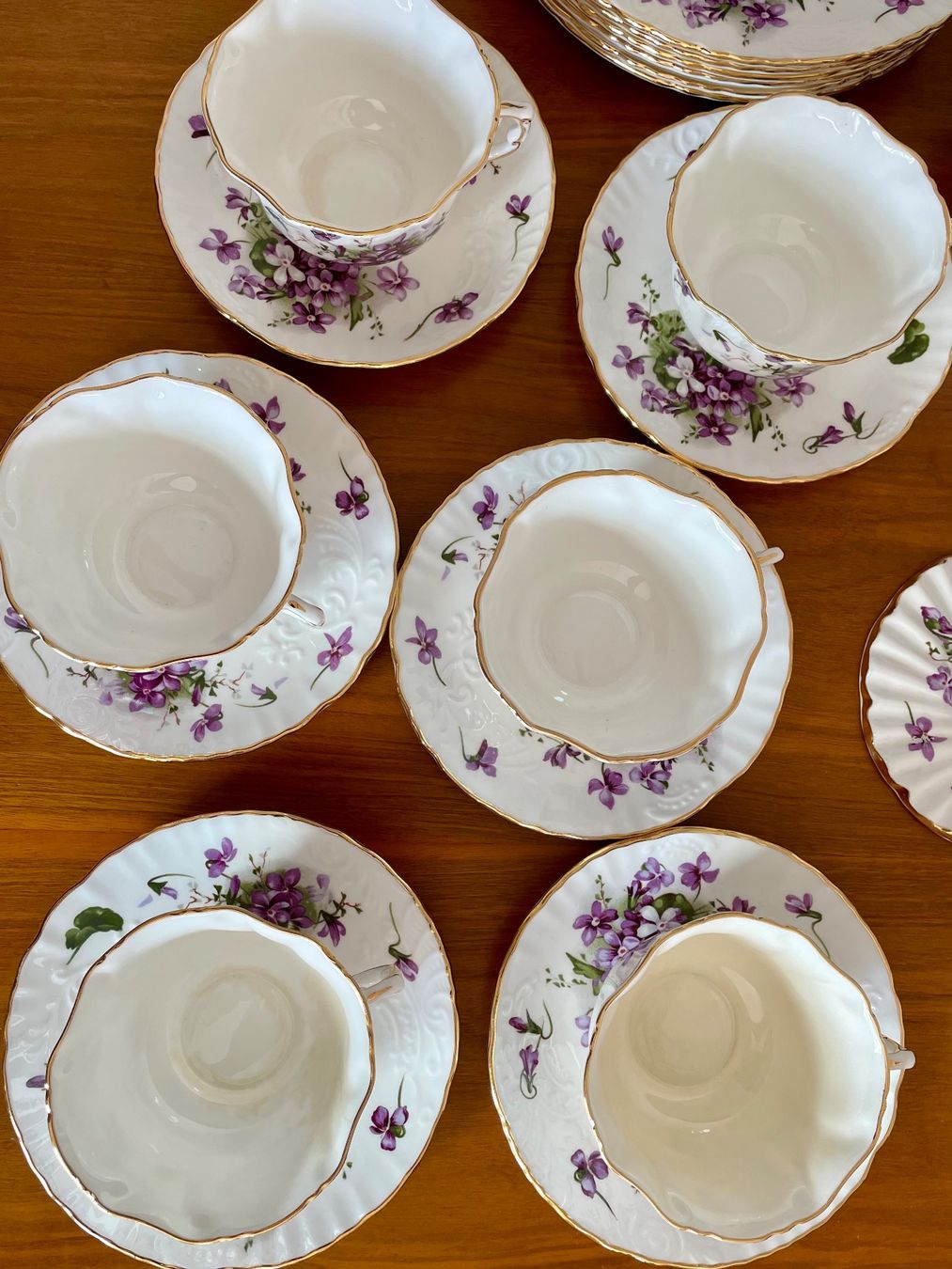 Services de table: 6-teilig, Teeservice Veilchenmuster, Hammersley, England – D'occasion à Brütten par dedi8486 2