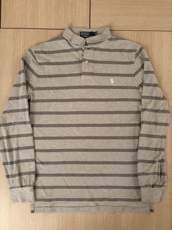 Polo Ralph Lauren manches longues rayé gris taille M
