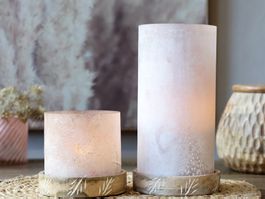 Chic Antique Windlicht aus Mangoholz, Höhe 11 cm
