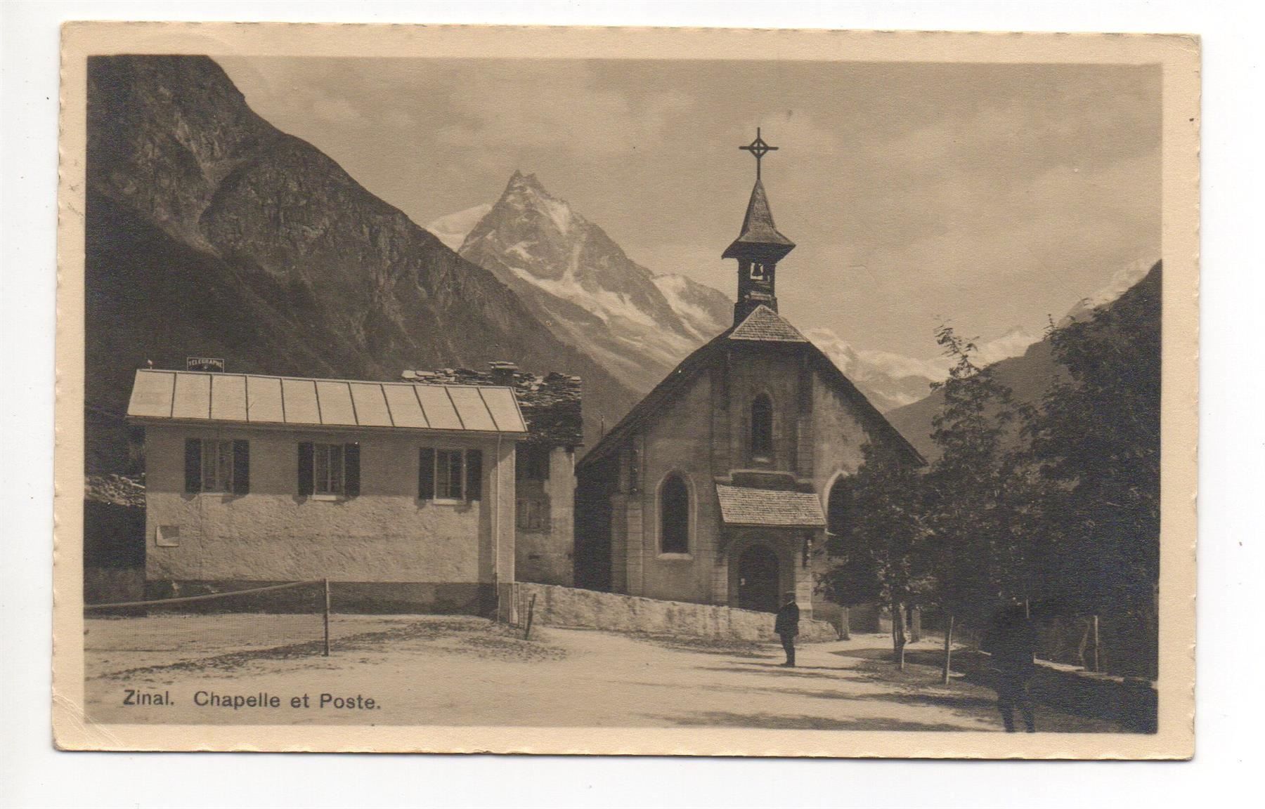 Ansichtskarten: ZINAL Chapelle et Poste – Gebraucht aus Jona von philajona