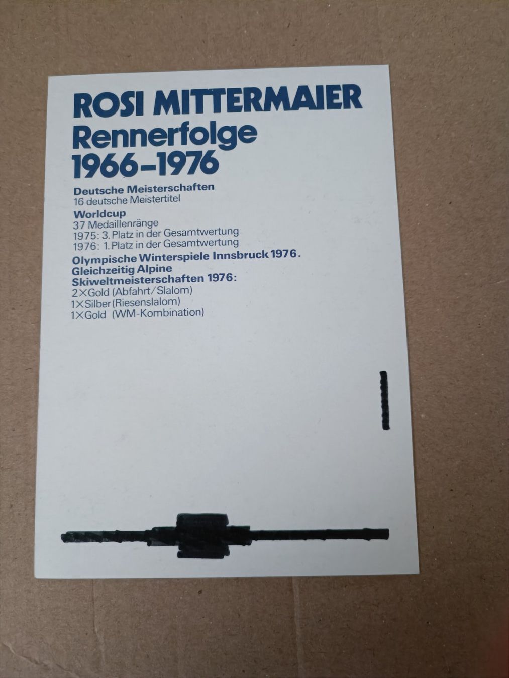 Autografi: Rosi Mittermaier - handsigniert – Usato da Menziken venduto da Autogramme 1