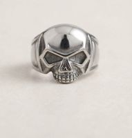 Bague tête de mort acier inoxydable taille 27 (12) TOP 👌