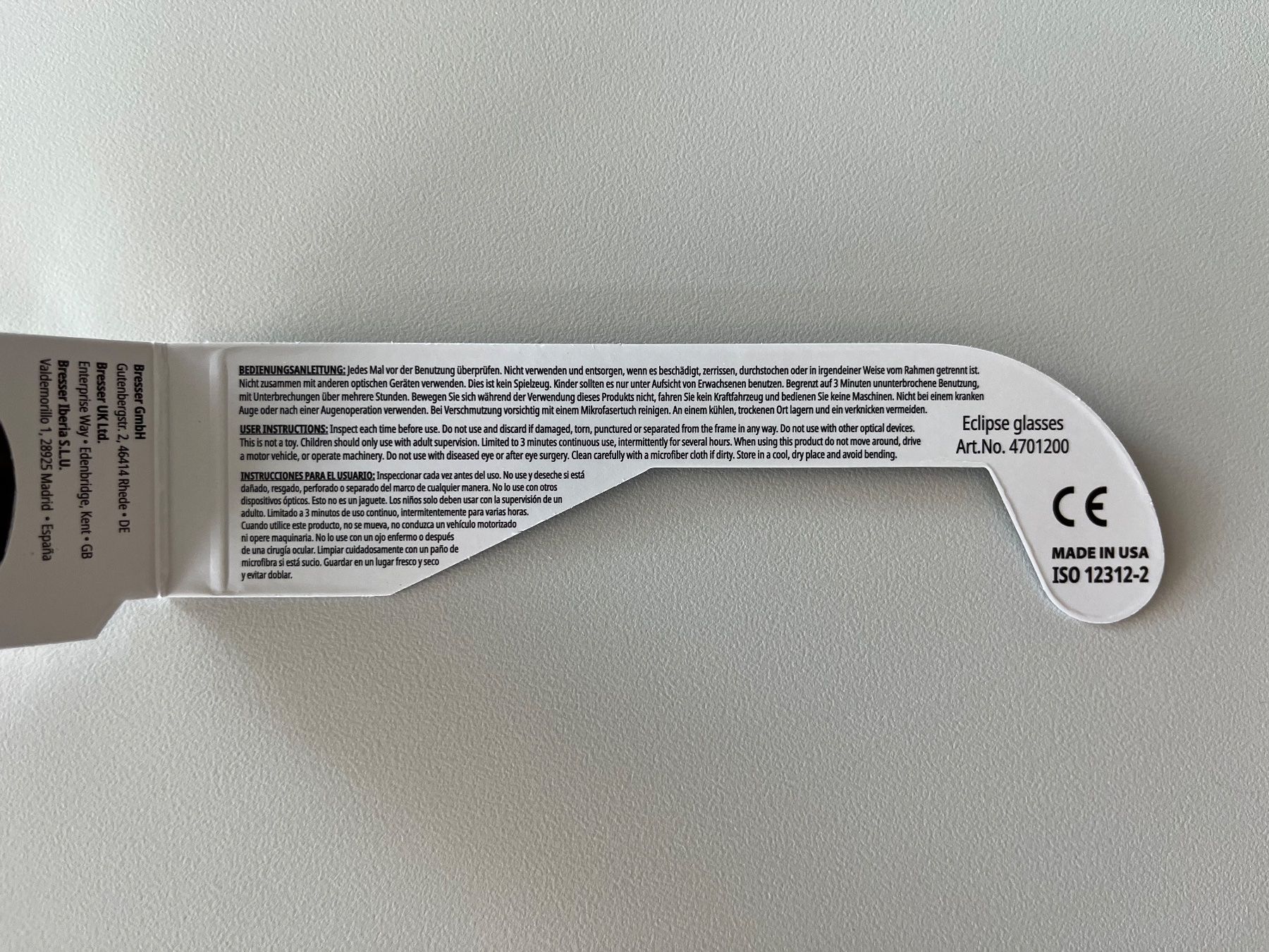 Occhiali & Lenti: 3x Sonnenfinsternisbrille / Solar Eclipse - CE / ISO – Nuovo (secondo la descrizione) da Zürich venduto da Nostalgia 2
