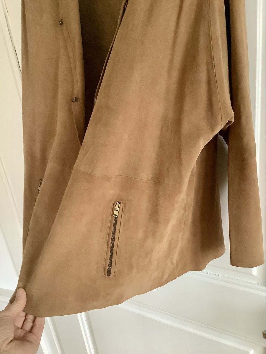 Maje Camicette: maje, Oberteil 100% echtes Wildleder, T2 S/M, Cognac – Usato da Stäfa venduto da loveforeverlove 4