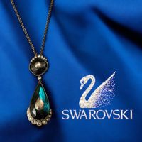 SWAROVSKI  KETTE HALSKETTE SILBERGRAU FUNKELTRAUM