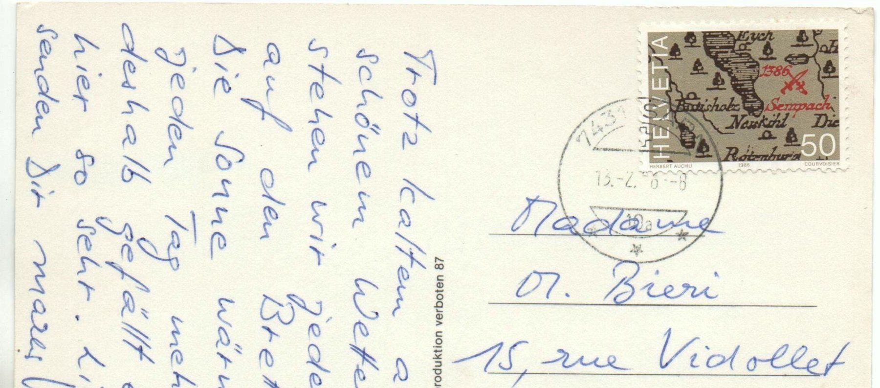 Cartoline postali: Gruss vom HEINZENBERG Skilift - Postauto – Usato da Jona venduto da philajona 1