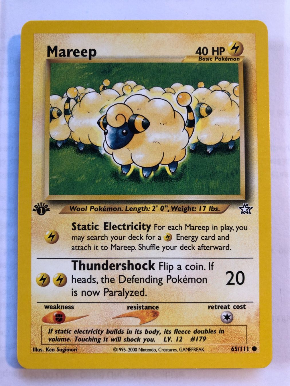 Sammelbilder & Trading cards: Mareep 1st Neo Genesis - NM - ab 1.- – Gebraucht aus Giubiasco von dan_pr8b