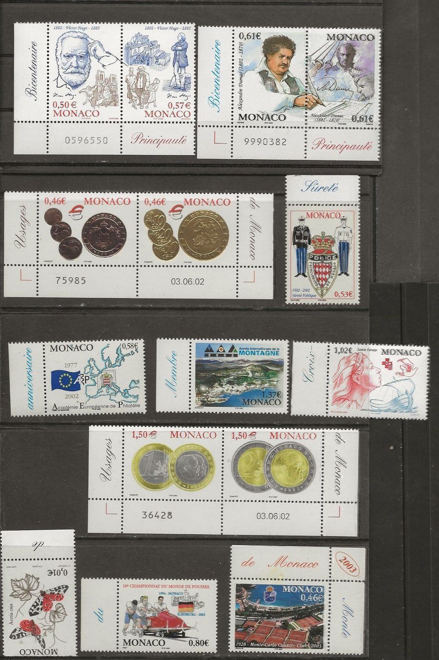 Tutti i francobolli: Monaco Lot 05 2002 2003 ** – Nuovo (secondo la descrizione) da Sion venduto da PierreP01