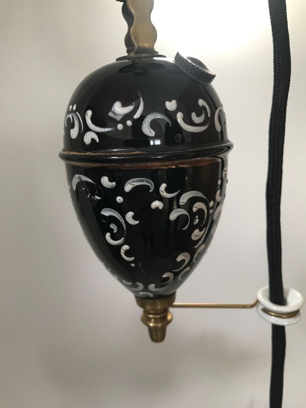 Lampen: Zuglampe wunderschön mit Opalinglas Jugendstil, antik – Gebraucht aus Niederurnen von Guste 1