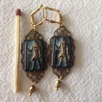 Ohrringe mit Art Deco Glas