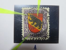 Abart Pro Juventute J19 rote Farbe nach unten verschoben