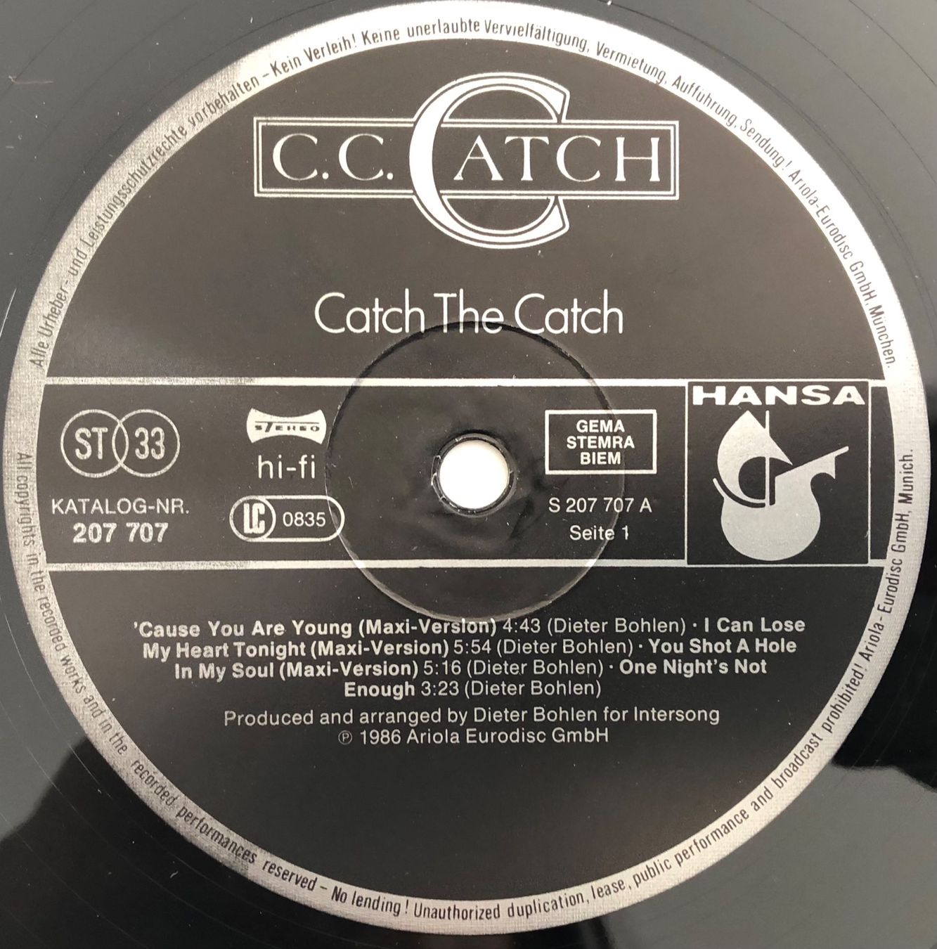 Schallplatten: C.C. CATCH - CATCH THE CATCH – Gebraucht aus Poliez-Pittet von Newtown-Records 2