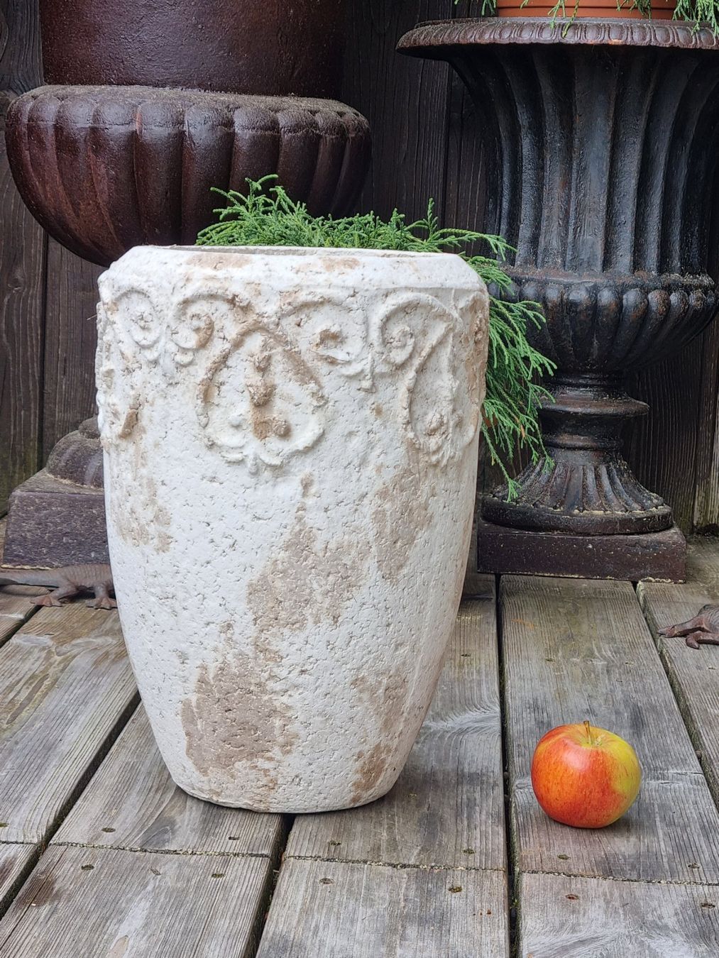 Blumentöpfe: Grosser Pflanztopf Antik-Stil Steinoptik 30 cm – Gebraucht aus Scharnachtal von devin03