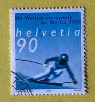 Nr.1068 GESTEMPELT Skirennfahrer 2002  Siehe Original Fotos.