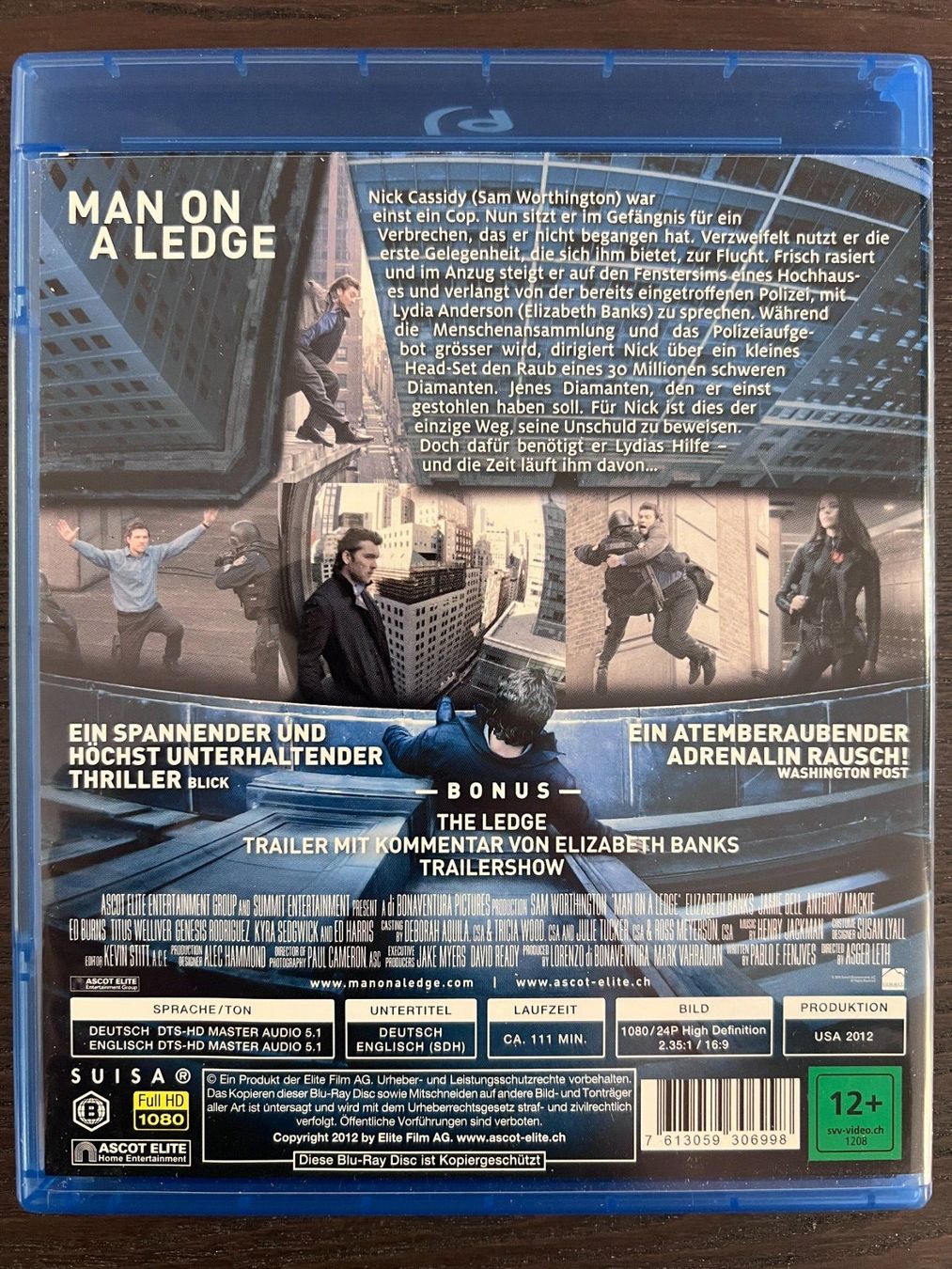 Alle DVDs: Man on a Ledge – Gebraucht aus Zürich von Blu-ray_ZH 1