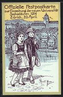 Zürich, Festpostkarte zur Einweihung de