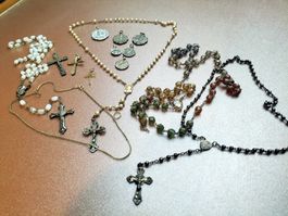 Rosenkranz-Set, Antik Schmuck, Medaillen, Kreuze