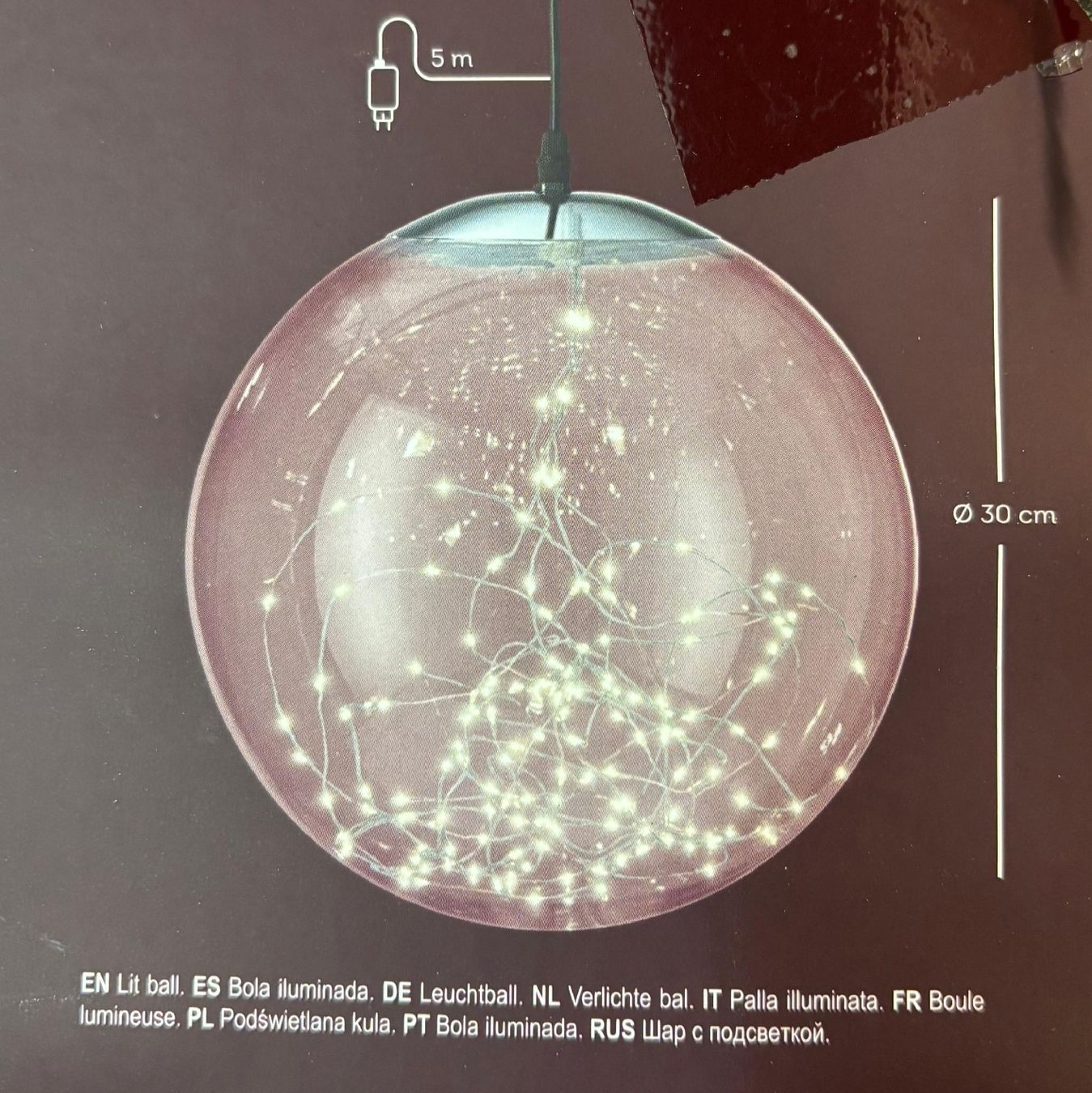 Lampade: Leuchtball mit Lichterkette, Ø 30 cm – Nuovo e nell'imballaggio originale da Bachenbülach venduto da rejtschel 2