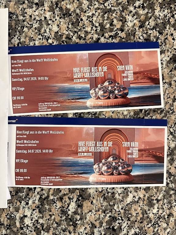 Biglietti: 2 Vip Tickets Sven Väth  – Usato da Rüschlikon venduto da handtaschenmixer
