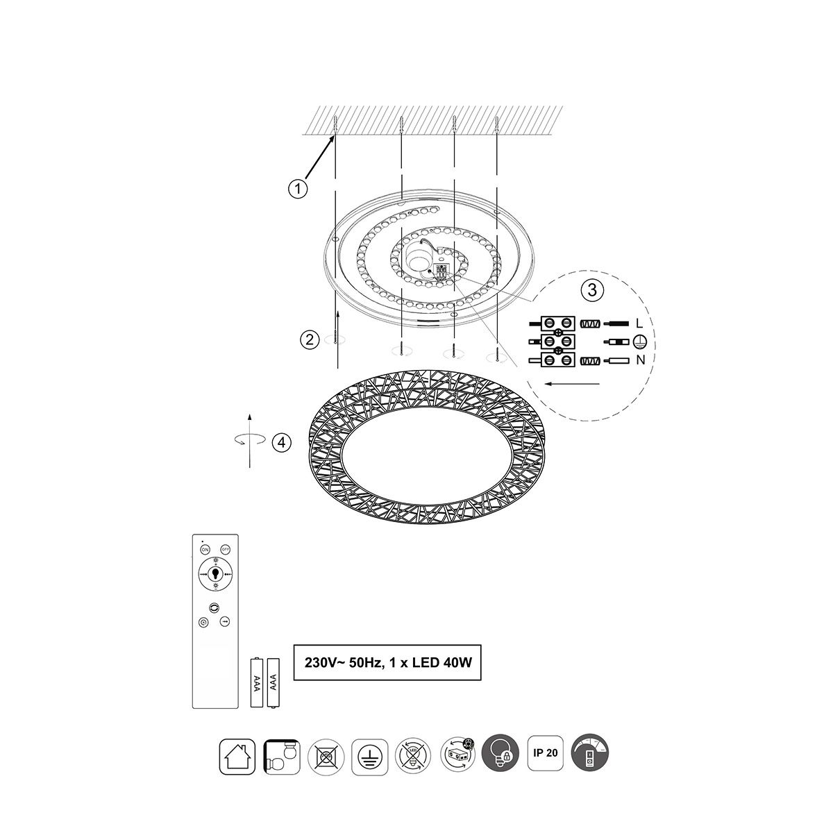 Lampadari & plafoniere: LED Deckenleuchte, Farbwechsler, 48 cm Ø – Nuovo (secondo la descrizione) da Kreuzlingen venduto da Smart-Light 8