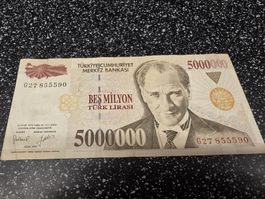 5'000'000 Türk Lirasi 1997 guter Zustand