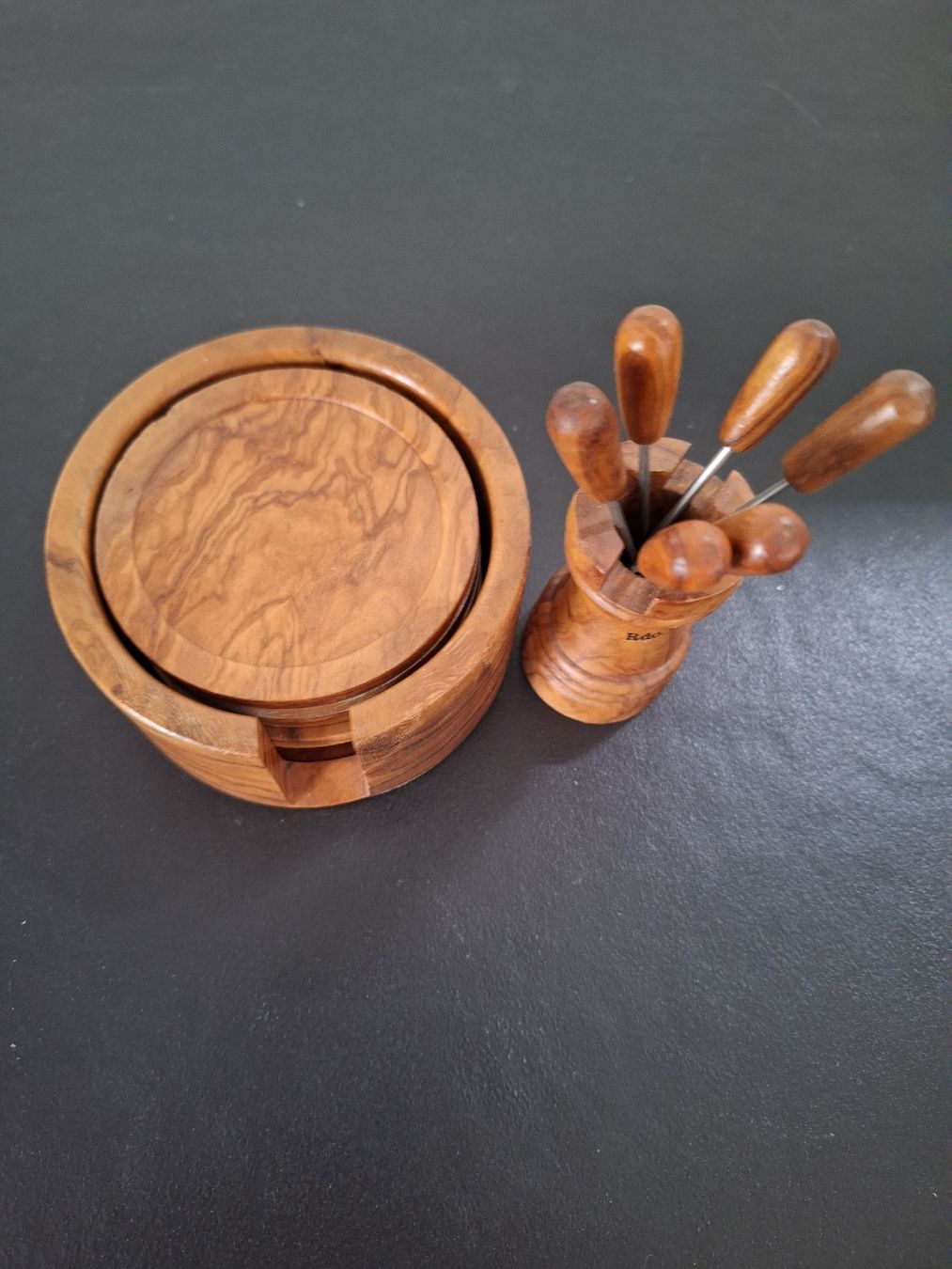 Holzartikel: Handgemachtes Apéro-Set aus Olivenholz – Gebraucht aus Steinhausen von togoraul123 1