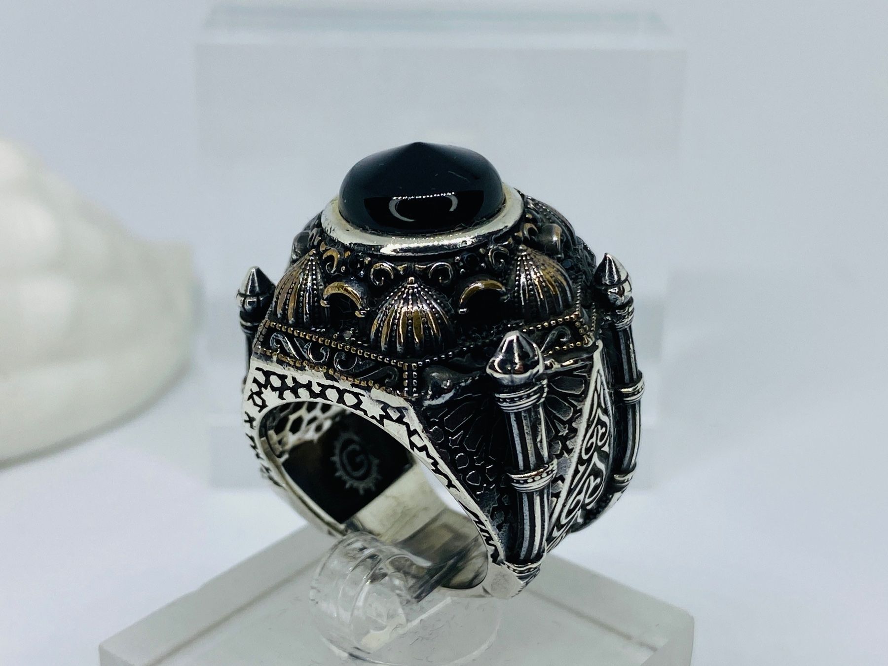 Anelli: Massiver Ring aus 925 er Silber mit Moscheemotiv – Nuovo e nell'imballaggio originale da Windisch venduto da Zeta2018