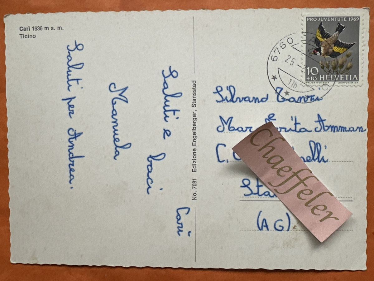 Ansichtskarten: 1970 Cari Ticino – Gebraucht aus Zürich von Chaeffeler 1