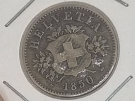 20 rappen 1850 mit Wappen super Erhaltung