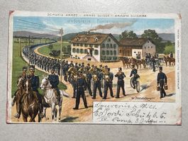 Alte Schweizer Militär-Postkarte, Infanterie, 1902