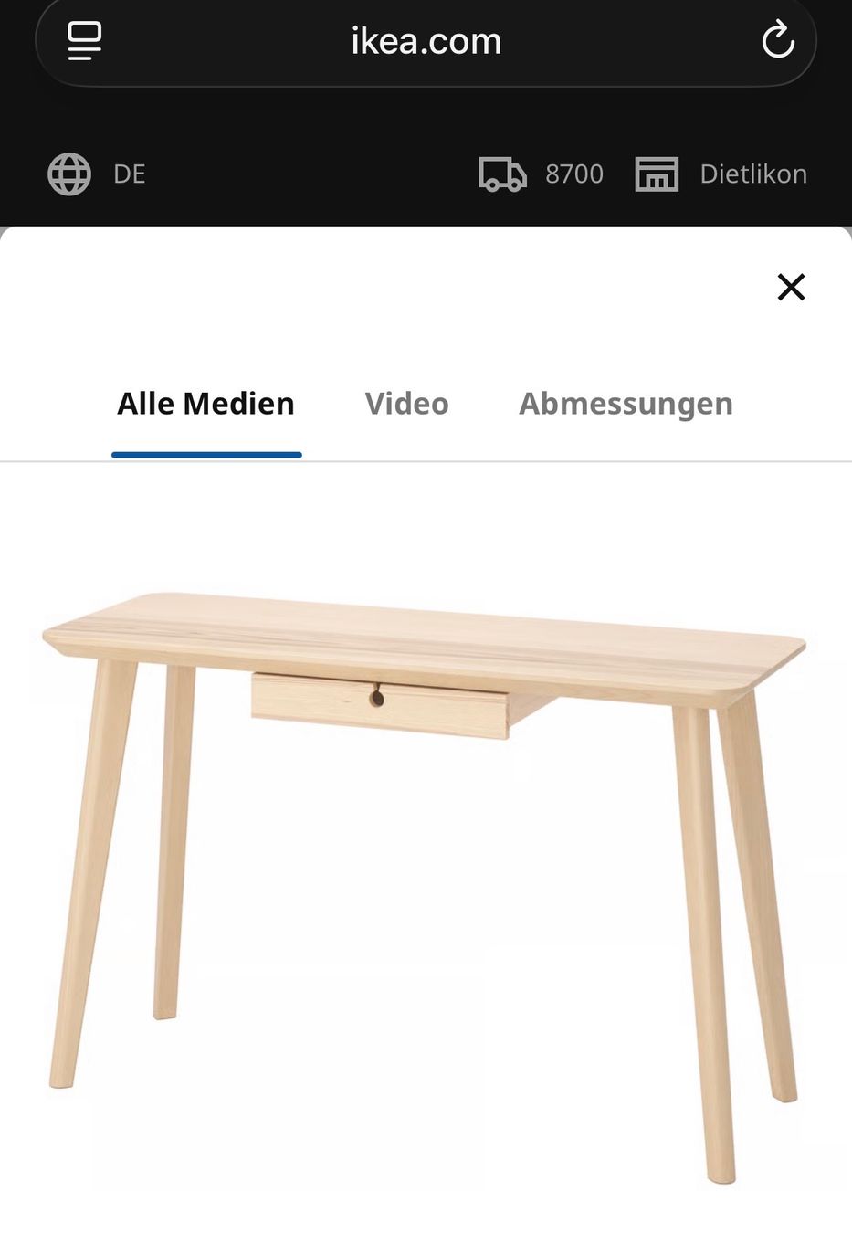 Ikea Scrivanie: IKEA LISABO Schreibtisch 118x45 cm – Usato da Küsnacht ZH venduto da jda_6kry 2