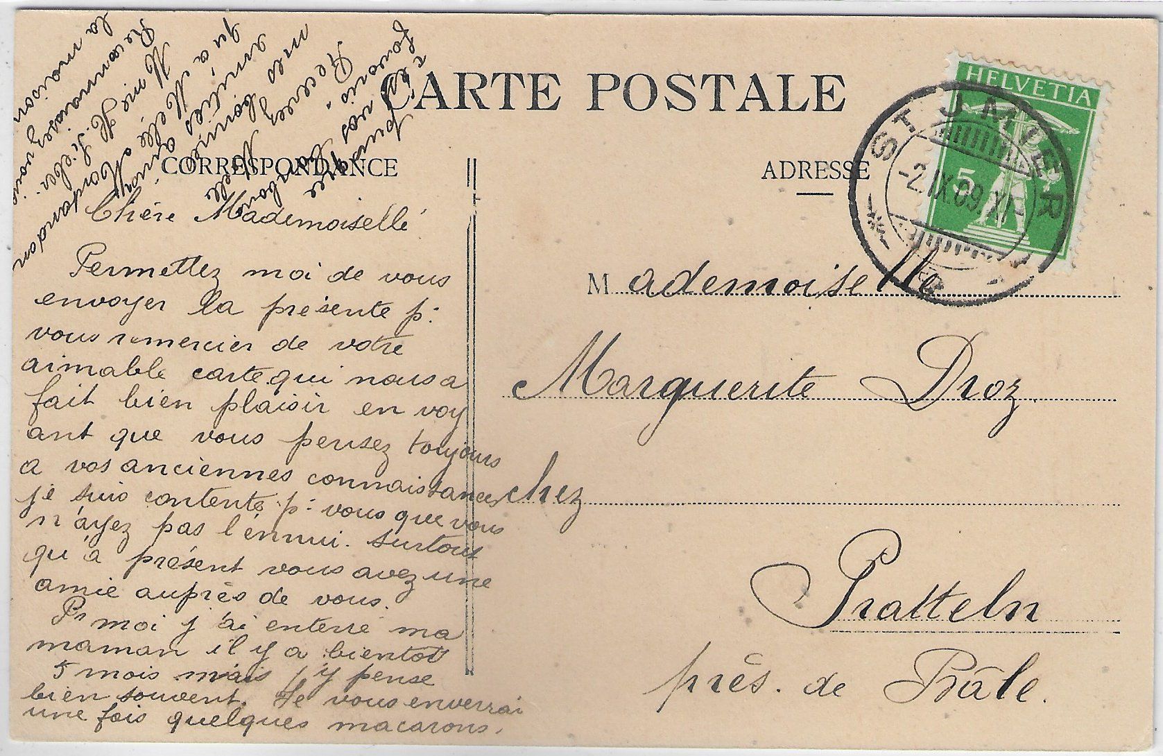 Cartoline postali: St. Imier - Monuments Jolissaint et Francillon - Papeterie – Usato da Ettingen venduto da Kartenplanet 1