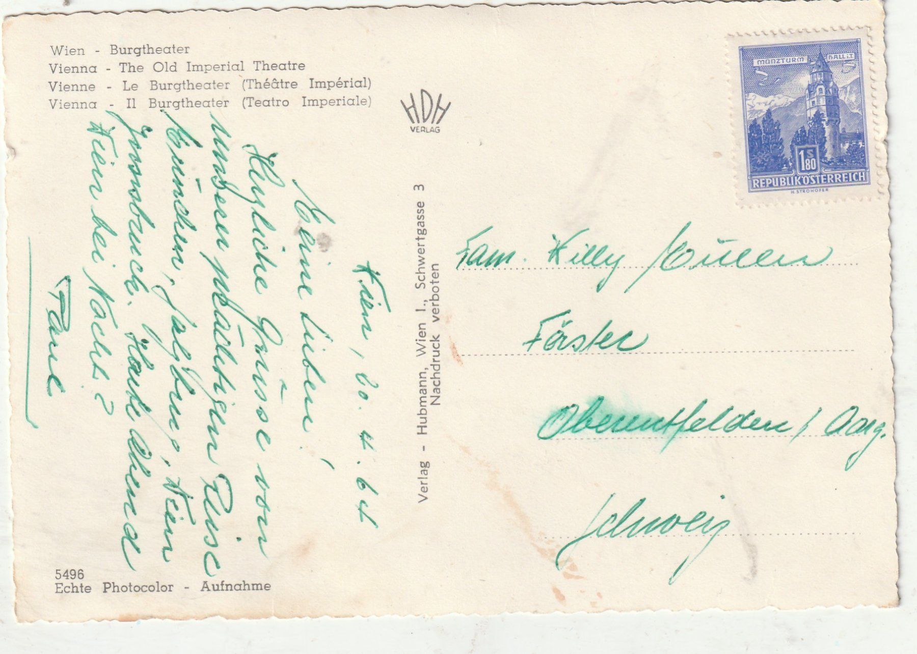 Cartoline postali: Wien Burgtheater – Usato da Lumbrein venduto da made02 1