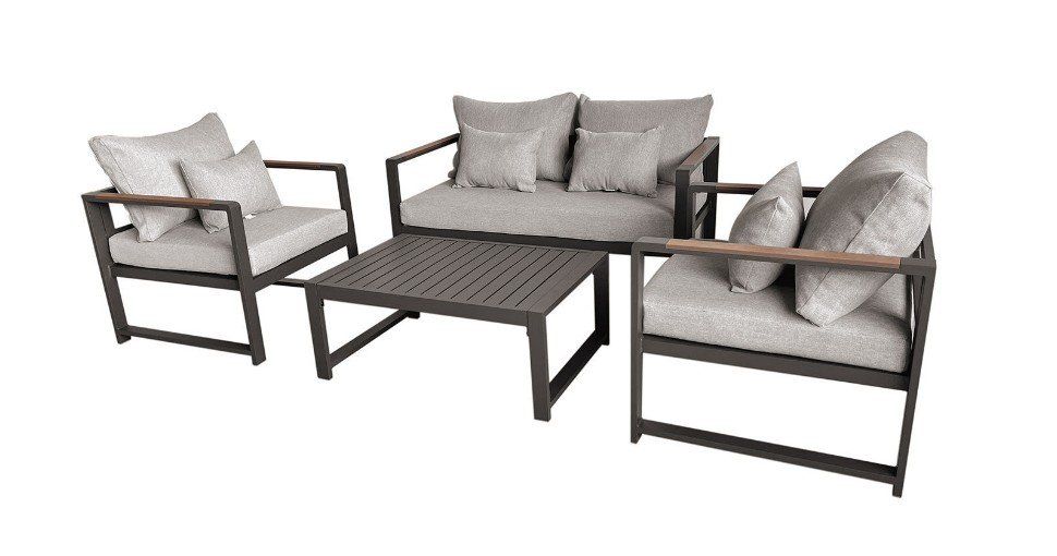 Tischset: Gartenlounge Noa, 4 Teilig mit Aluminiumgestell Anthrazit – Gebraucht aus Möhlin von MichaBS85 3