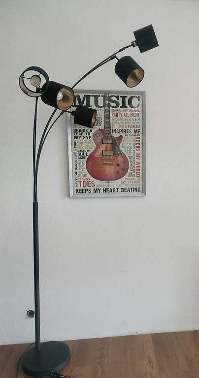 Lampade: Lampadaire Tommy  5 spots  Noir & doré  – Usato da La Tour-de-Trême venduto da Sdk00