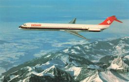 Swissair DC-9 über den Schweizer Alpen